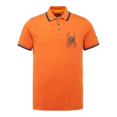 PME Legend Short sleeve polo o.e. jersey burnt ochre , Oranje , Heren , Maat: M