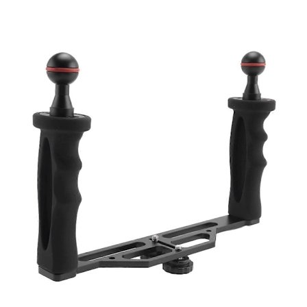 Dubbla Handtag Aluminiumlegering Bricka Stabilisator för Undervattenskamera