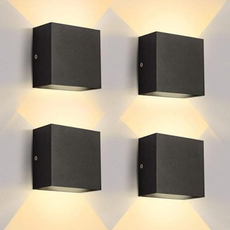 LED vegglampe i aluminium – moderne opp- og nedlys innendørs lampe med varmhvitt lys_OF