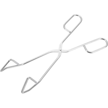 3-delt grill- og stegetang i rustfrit stål, længde 24 cm, sølv