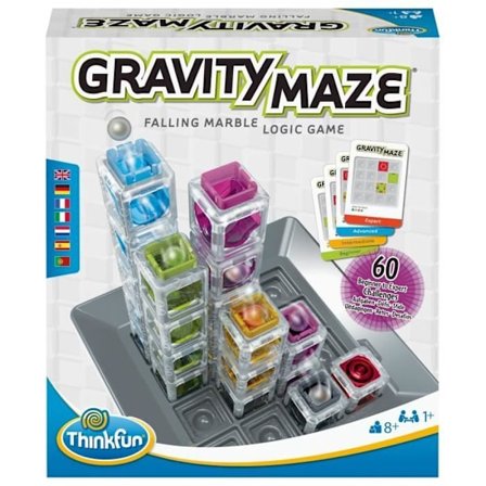 Gravity Maze looginen peli, Palapeli, Kuulakierros-Rakennus, 60 haastetta, alkaen 8 vuotta-Ravensburger, 76433, ThinkFun