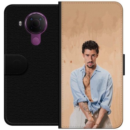 Yhteensopiva Lompakkokotelo Nokia 5.4 Bad Bunny Super Bowl-inspiroima grafiikka, jossa NFL-trofe ja San Franciscon silta urheilusuunnittelussa