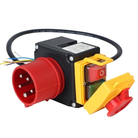 Nödstoppsbrytare Maskinbrytare 3-fas 400 V Nödstoppsbrytare med 80 cm Kabel Säkerhetsbrytare Nollspänningsbrytare Nödstopp