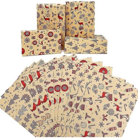 Kraft-joulupaperi Pojille Miehille Naisille Tytöille Lapsille Vauvoille, kierrätetty