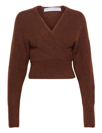 Soft Loose Wrap Sweater Brown Cathrine Hammel