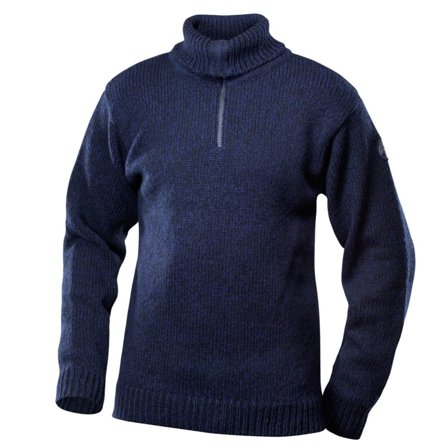 Devold Nansen Sweater Zip Neck Men long-sleeved sweaters Blue XS