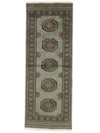 Pakistan Bokhara 3Ply Tæppe 79X211Løber Sort/Mørkegrøn Uld, Pakistan