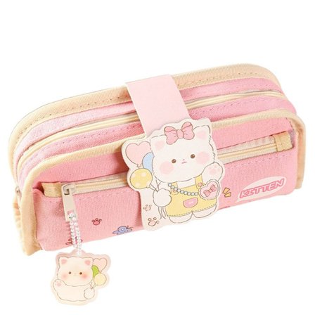 Pennepose Blyantæske PINK MED HANDSÆNG MED PERSON