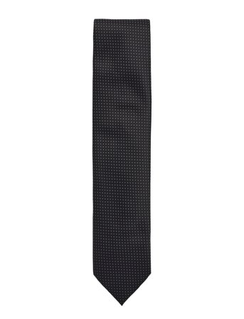 Lindbergh Black Polyester Tie With Dots 7 Cm - Black - ONE SIZE