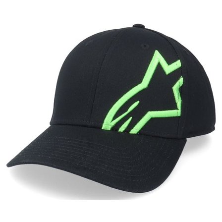 Alpinestars - Svart adjustable Keps - Corp Snap 2 Hat Black/Green Adjustable @ Hatstore