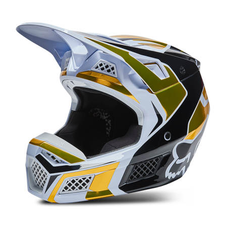 Casco Cross FOX Racing V3 RS MIRER Bianco-Nero XL