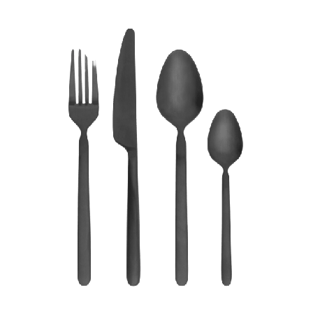 Blomus Stella Bestickset 16 Delar Bestick Svart