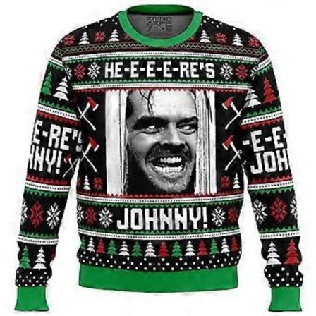 Höst och Vinter Ny Jul 3D Digitaltryck Casual Mode Herr Rundhalsad Tröja Jacka