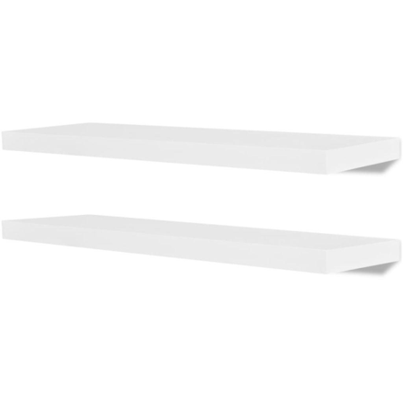 Vidaxl 2 Flytande Vägghyllor I Mdf 80x20x3,8 Cm Vit Vit