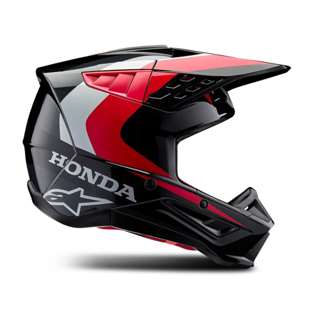 Crossikypärä Alpinestars Honda S-M5 Kiiltävä musta/punainen M