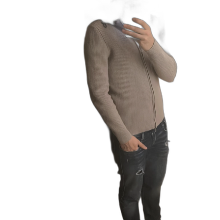 Beige stickad jacka/cardigan Massimo Dutti