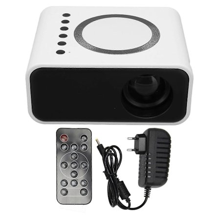 Mini Bærbar Projektor Full High Definition 1080P LED Projektor Hjemmekino Filmprojektor for IOS for Android Laptop Hvit EU Plugg