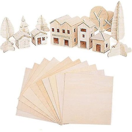 10 Balsatræplader 200x200x1,5mm Natur Hobbyfinér.