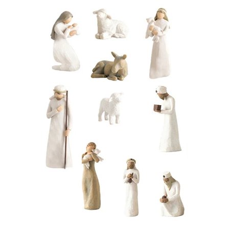 10 stk Willow Tree Julekrybbe Figur Statue Håndmalt Dekorasjon Julegave Juledekorasjon Ornament