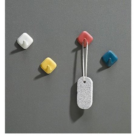 Rodfri selvklæbende vægmonterede farverige kroge, ideelle til dørkroge, håndklædestativer, nøgleringe, dekorkroge. 4 stk. tilfældig forsendelse