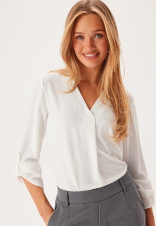 VILA Vijosa 3/4 V-NECK TOP V-NECK T Snow White Klær