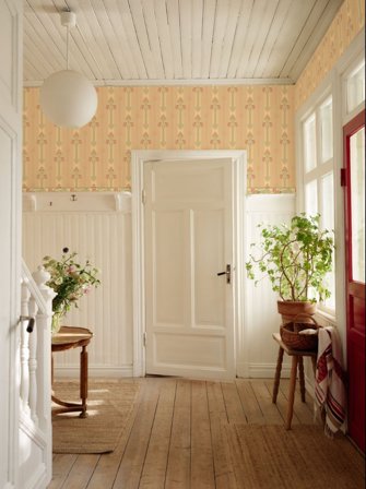 Duro Bård, Åkersta bård 059-34 Gammalsvenska Papper, L, Röd, Färg & tapeter