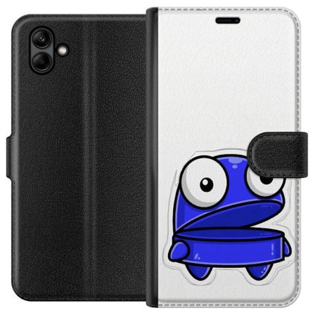 Kompatibel Tegnebogsetui til Samsung Samsung Galaxy A05 Blå tegneseriefigur med åbent udtryk og store øjne i sjov illustration