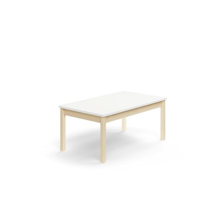 Bord DECIBEL, L1200 B700 H530 mm, lyddempende høytrykkslaminat, bjørk/hvit