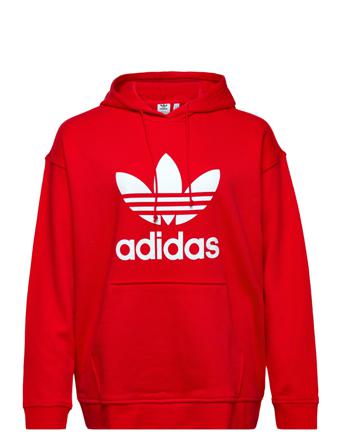 Adidas Adicolor Trefoil Hoodie Hettegenser Genser Rød Adidas Originals