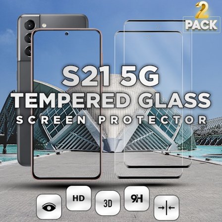 2-Pack SAMSUNG S21 Näytönsuoja - Karkaistu Lasi 9H - Super laatu 3D