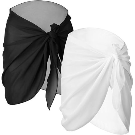 #2 stk. Kvinners Strandskjørt Sarong Bikini Cover Up Skjørt Wrap for Chiffon Badetøy#
