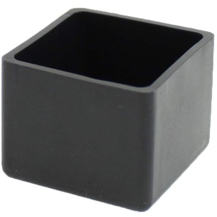 4 stk. firkantede gummifødder til stole, borde, møbelben (40 mm sorte)