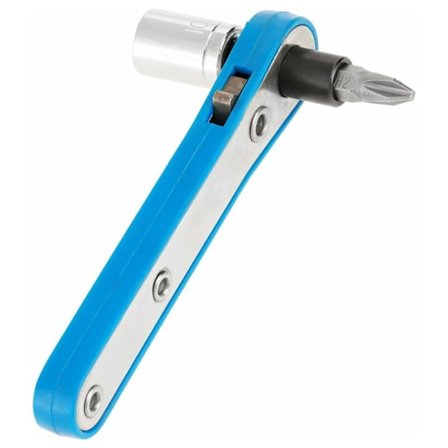 3-in-1 sininen räikkäsarja, triomfihylsy ja ruuvimeisselikärjet