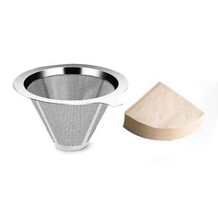 Återanvändbar 304 Rostfritt Stål Kaffefilterhållare Häll Kaffedropp Kaffefilter Te Filter Korg