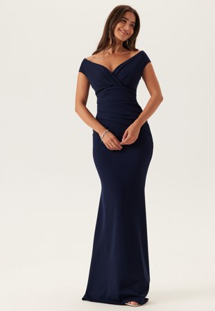 Goddiva Bardot Pleat Maxi Dress Klær