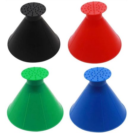 4 stk. isskraber, magiske isskrabere til bilrude, forrude, is kegle, påfyldningstragt, sneskovl, viskerbørste, rund skraber