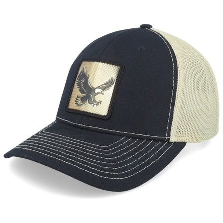 Iconic - Černá trucker Kšiltovka - Eagle Gold Patch Black/Vegas Gold Trucker @ Hatstore