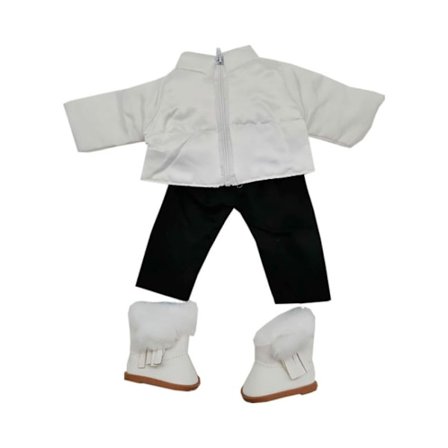 Little Me -nukenvaatteet, talvisetti takilla, housuilla ja kengillä