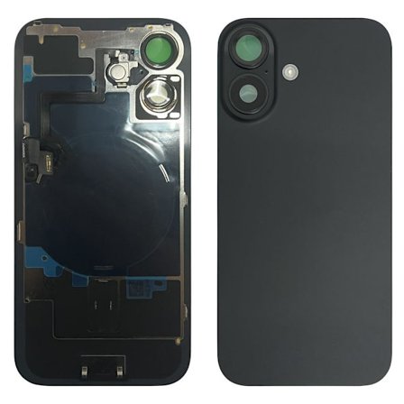 iPhone 16 Bagcover med Små Dele - Sort