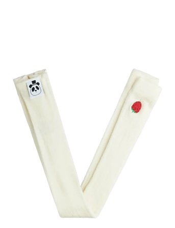 Mini Rodini Strawberry Pointelle Leggings 1-Pack - White - 104/110