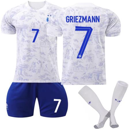 2022 Qatar World Cup Frankrike Borta Fotbollströja Set 26