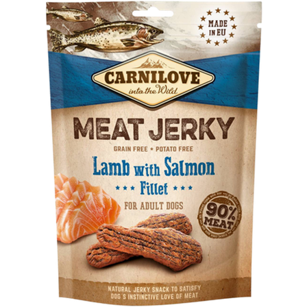 Carnilove - Tørket lammekjøtt med laksefilet 100 g - Hund - Hundegodbiter & tyggebein - Naturlige godbiter for hund - ZOO.no
