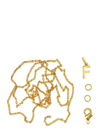 Letter F Gp With O-Ring, Chain And Clasp Toys Creativity Drawing & Crafts Craft Jewellery & Accessories Guld Me & My Box