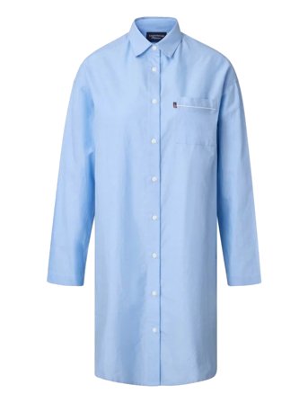 Lexington Home Icons Luna Organic Cotton Light Oxford Nightshirt - Blue - XL