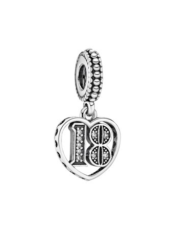 18 Silver Dangle With Clear Cubic Zirconia Halskæde Hængesmykke Silver Pandora