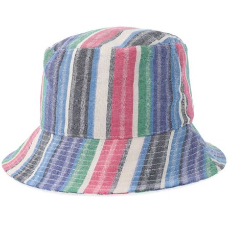 Seeberger - Multi bucket Hatt - Cotton-Mix Fabric Indigo/Rose Bucket @ Hatstore