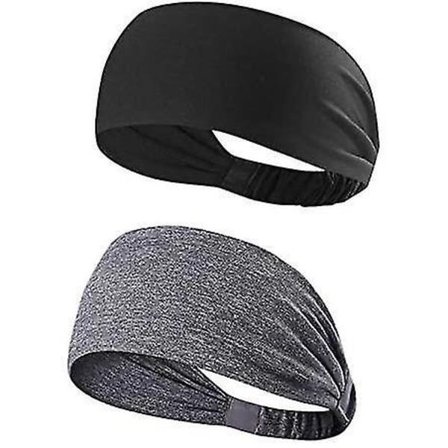 Sports Pandebånd 2-pak Svedbånd Anti-slip Hårbånd Elastisk
