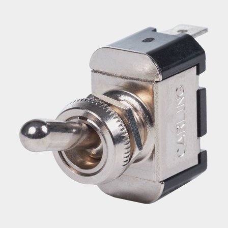 Interruttore a levetta Blue Sea Systems WeatherDeck Toggle Switch SPST, 1-polo, On-Off, 15 A (12 V DC) / 15 A (125 V AC) / 10 A (250 V AC), argento