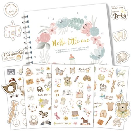 Baby Vækst Mindebog Klistermærkesæt DIY Dekorer Baby Milepæl Vækst Record Bog (Type A)