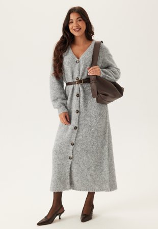 YAS - plyra Knit Maxi Dress - Warm Taupe Detail:w. Light Gre - Kläder - - Bubbleroom